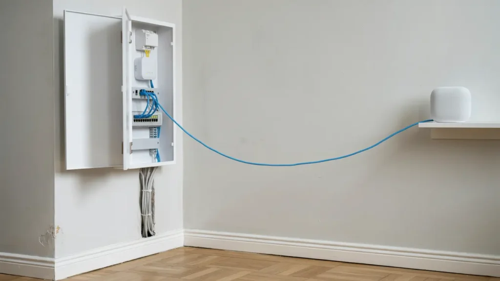installation av fiber telekom och mesh natverk i farsta skondal 1250